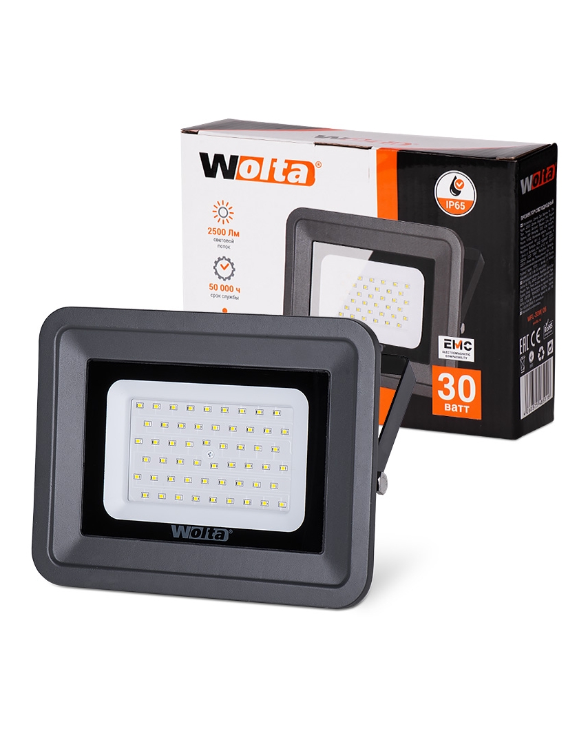 WOLTA Светодиодный прожектор WFL-30W/06, 5500K, 30 W SMD, IP 65