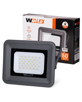 WOLTA Светодиодный прожектор WFL-50W/06 NS, чёрный 5500K, 50 W SMD, IP 65 черный (10)