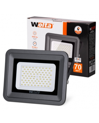 WOLTA Светодиодный прожектор WFL-70W/06, NS чёрный 5500K, 70 W SMD, IP 65