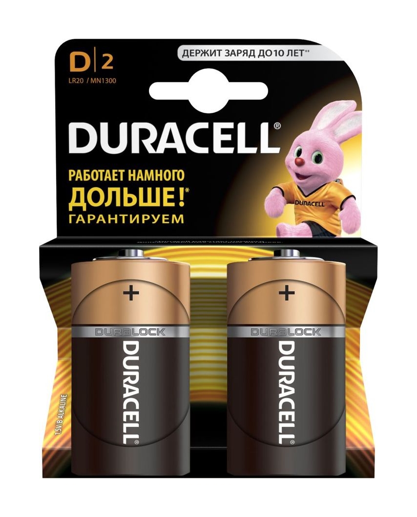 Duracell LR20-2BL (батарейка,1.5В) (20/60)