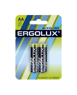 Ergolux LR06 Alkaline BL-2 (LR6 BL-2, батарейка,1.5В) 20/360