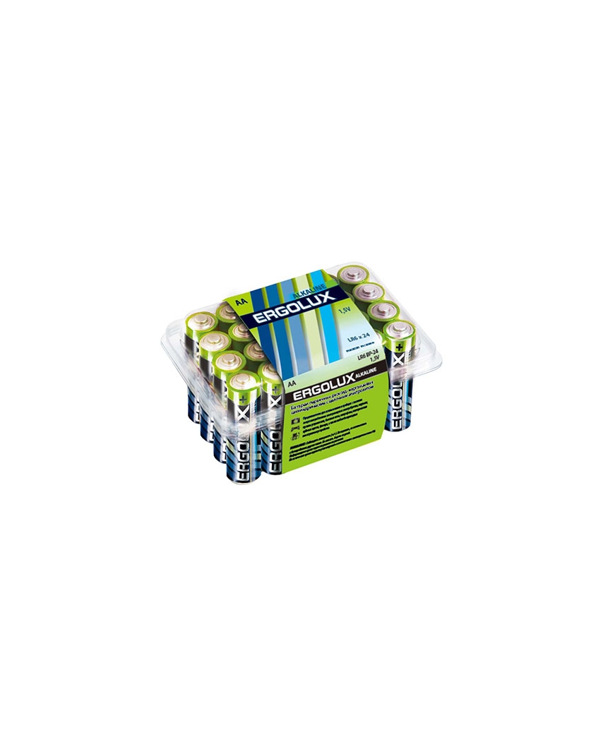 Ergolux LR6 Alkaline BP-24 (LR6 BP-24, батарейка,1.5В) 24/480
