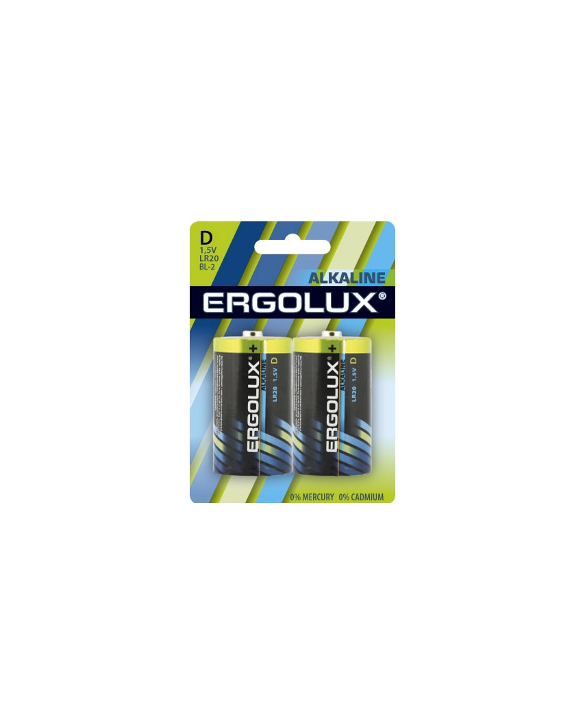 Ergolux..LR20 Alkaline BL-2 (LR20 BL-2, батарейка,1.5В) 12/96