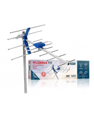 LUMAX Антенна телевизионная наружная активная DA2501AАлюминий + ABS-пластик, Ку до 30 дБ, RG-59 5 м