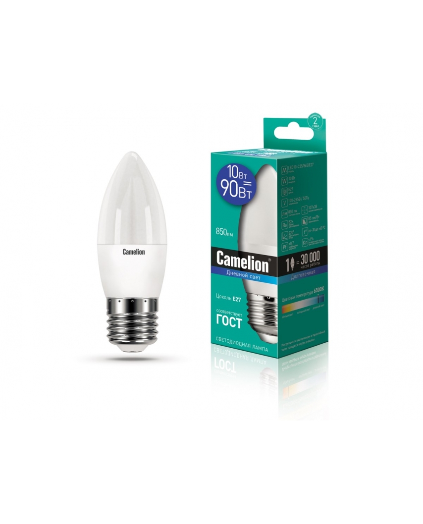 Camelion LED10-C35/865/E27 (Эл.лампа светодиодная 10Вт 220В)