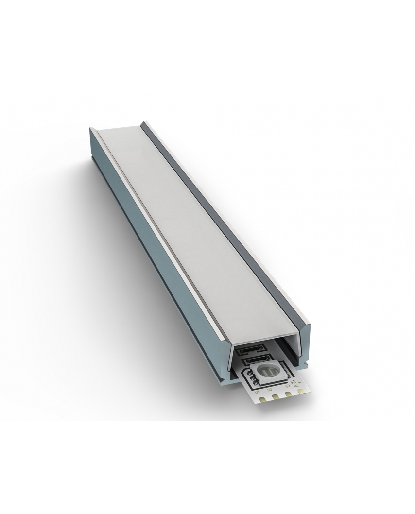 Apeyron Профиль алюминиевый прямой накладной для светодидной ленты,серебро, 2м