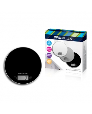 ERGOLUX ELX-SK03-C02 черные (весы кухонные до 5 кг,185 мм круглые)