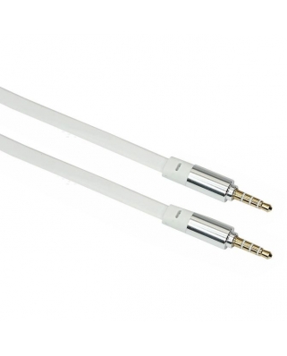 REXANT Аудио кабель AUX 3.5 мм шнур плоский 1M белый (1/1 18-4004 