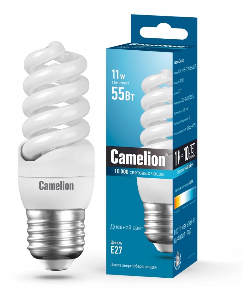 *Camelion LH11-FS-T2-M/864/E27 (энергосбер.лампа 11Вт 220В)