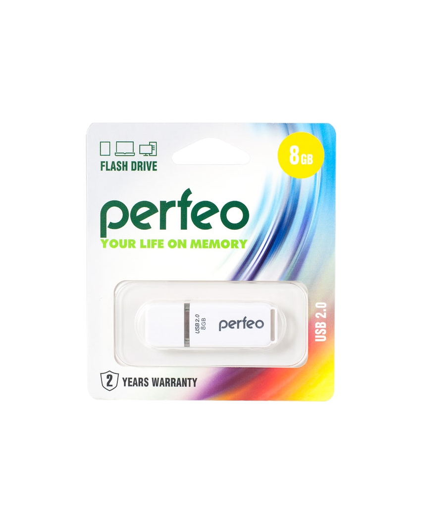 Карта памяти Perfeo USB 16GB C01 White PF-C01W016