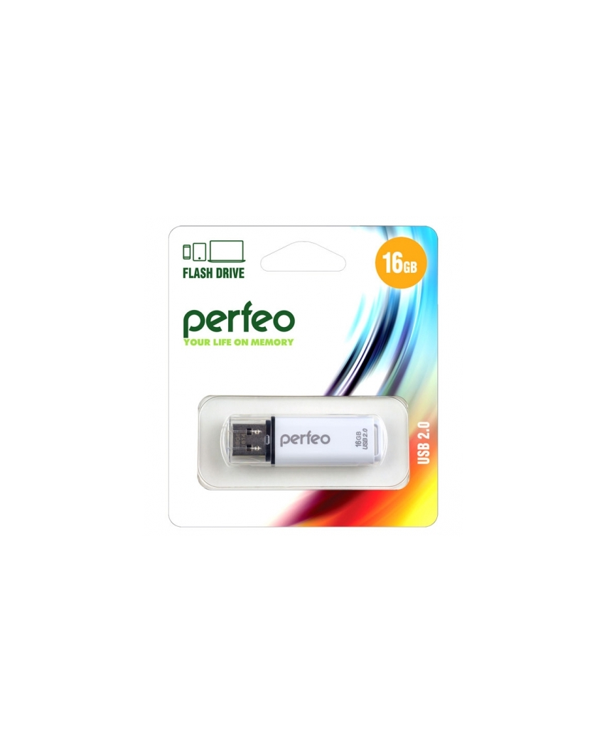 Карта памяти Perfeo USB 16GB C13 White PF-C13W016