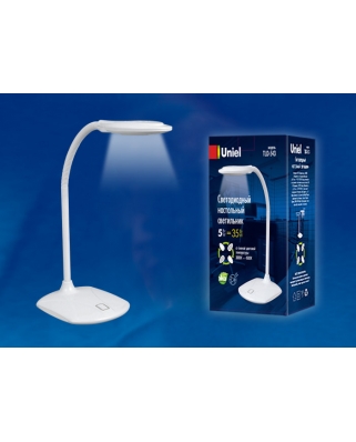 TLD-543 White/LED/350Lm/4500K Светильник настольный, 5W. Механический выключатель. Белый. ТМ Uniel, 