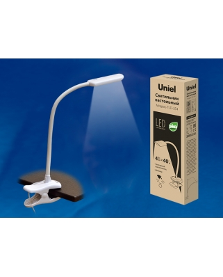 TLD-554 White/LED/400Lm/5500K/Dimmer Светильник настольный «прищепка», 4W. Сенсорный выключатель. Бе