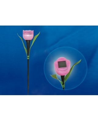 Uniel USL-C-451/PT305 PINK TULIP Садовый светильник на солнечной батарее "Розовый тюльпан". 