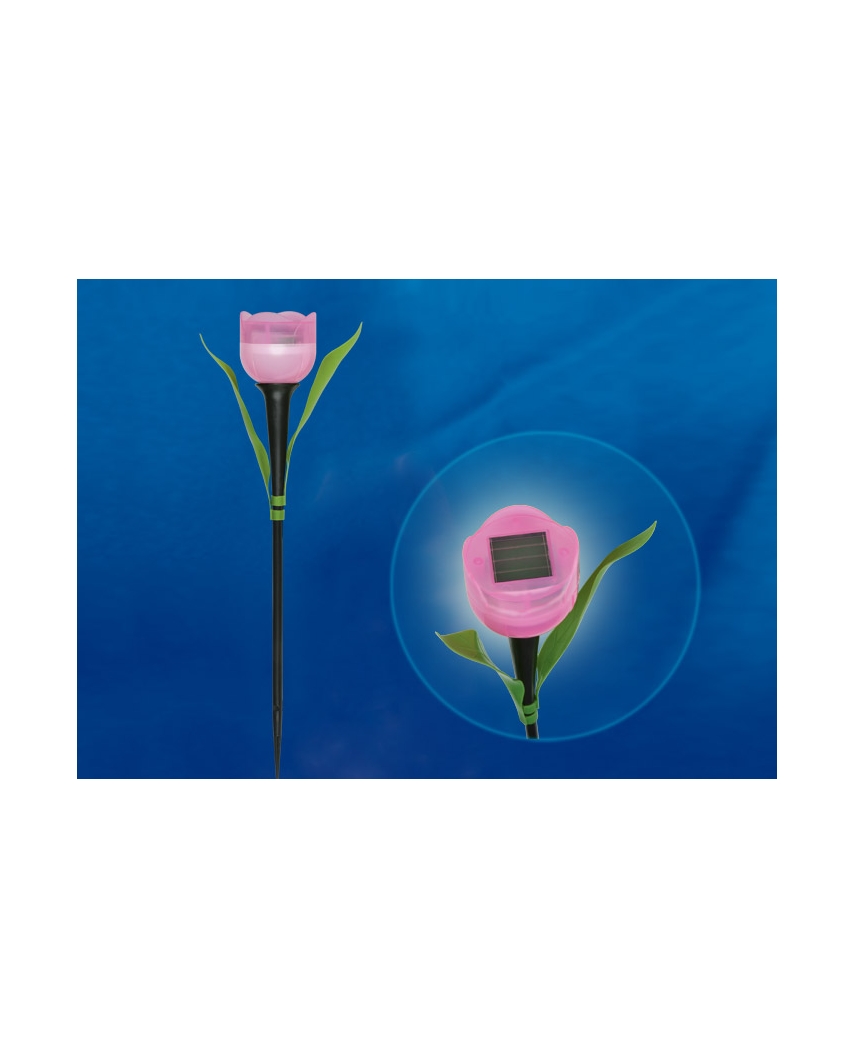Uniel USL-C-451/PT305 PINK TULIP Садовый светильник на солнечной батарее "Розовый тюльпан". 