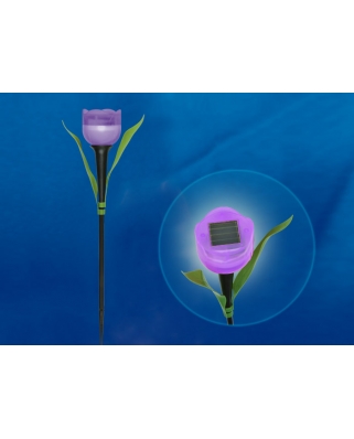 Uniel USL-C-453/PT305 PURPLE TULIP Садовый светильник на солнечной батарее "Лиловый тюльпан"