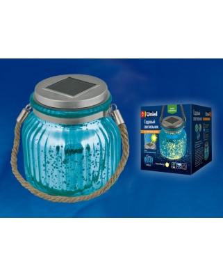 Uniel USL-M-210/GN120 BLUE JAR Садовый светильник на солнечной батарее. Теплый белый свет. 
