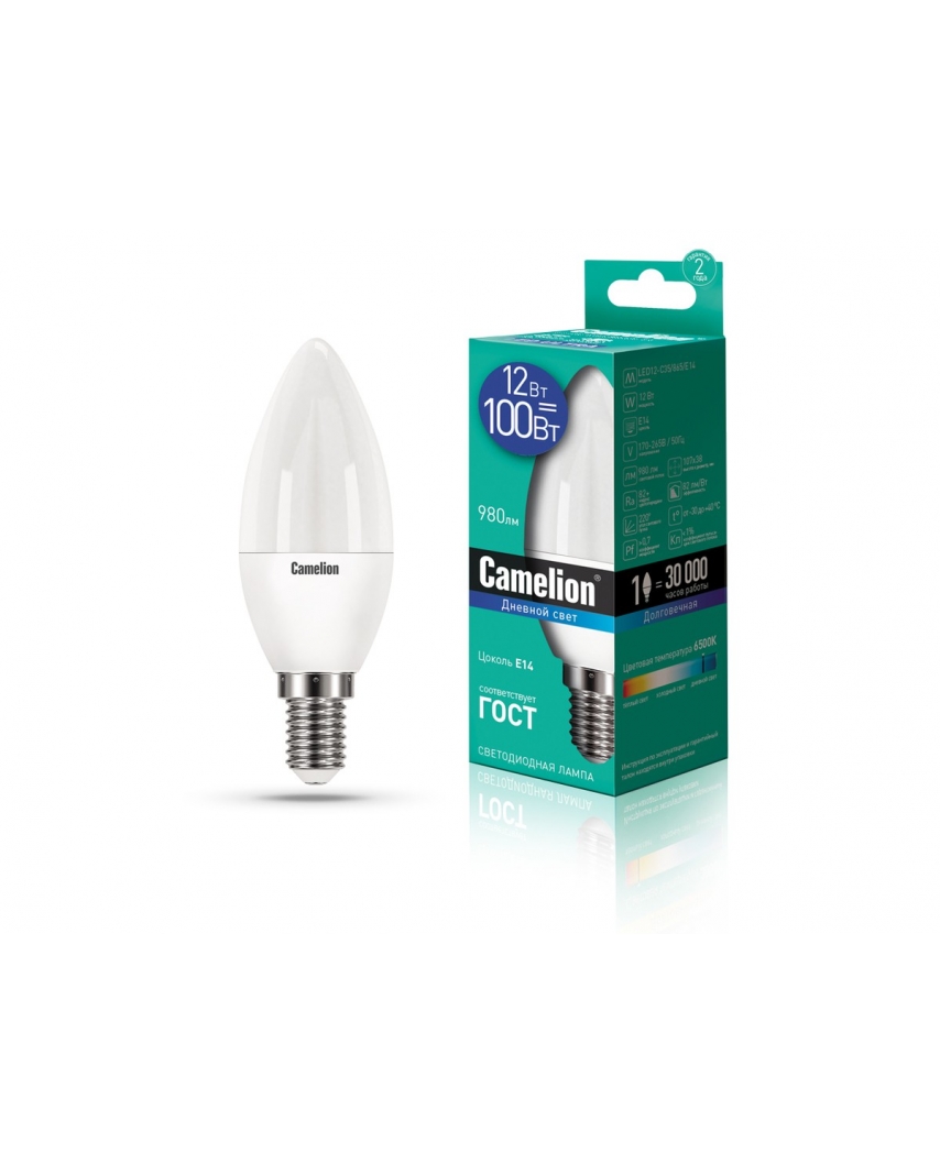 Camelion LED12-C35/865/E14 (Эл.лампа светодиодная 12Вт 220В)