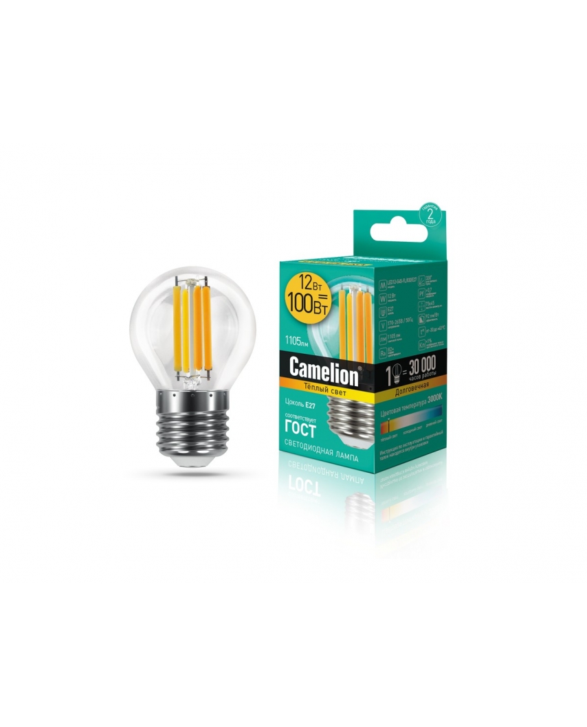 Camelion LED12-G45-FL/830/E27 (Эл.лампа светодиодная 12Вт 220В)