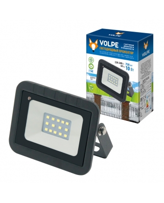 VOLPE-ULF-Q512 10W/DW SENSOR IP65 220-240B BLACK Прожектор светодиодный с датчиком движения и освеще