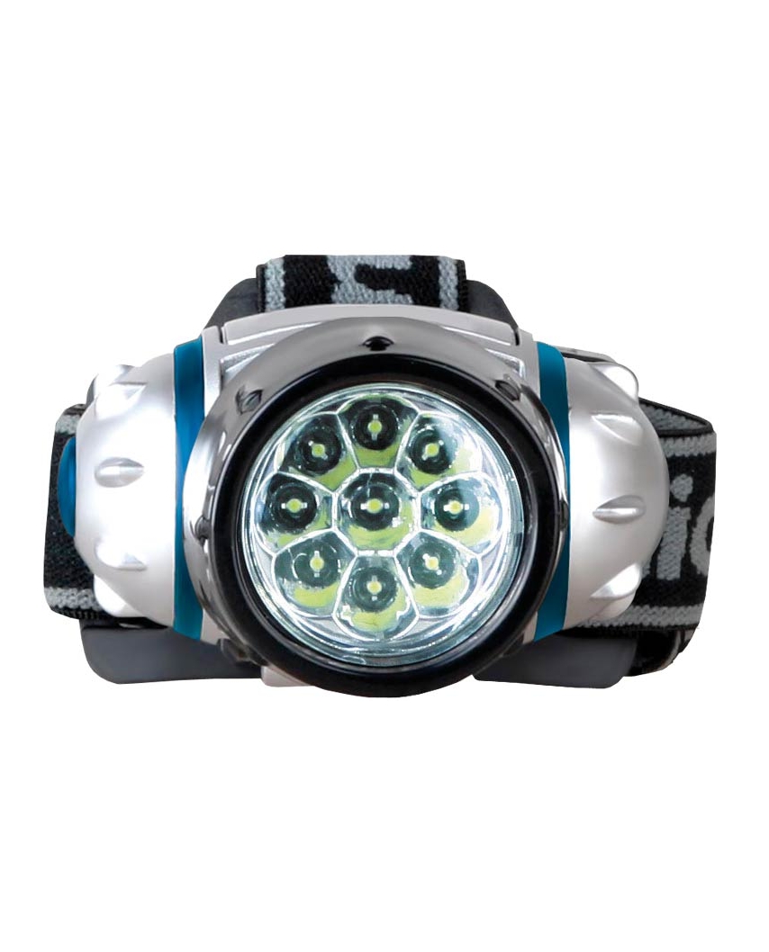 Camelion LED 5317-9 Mx (фонарь, налобный, металлик, 9 straw LED, 4 режима, 3xAAA в комплекте, блист)
