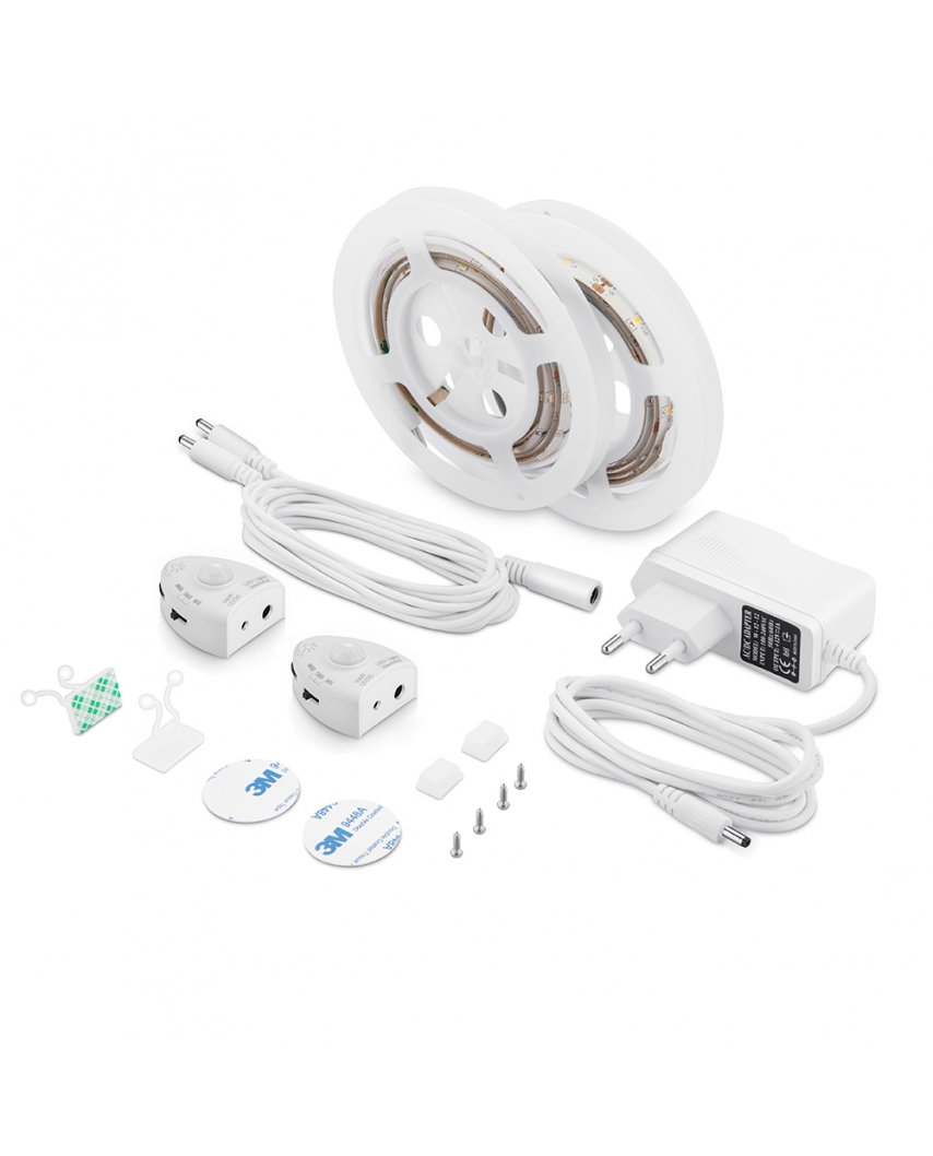 Apeyron Комплект светодиодной подкроватной подсв, лента 12В, 2,4Вт/м, smd 2835, 30 д/м, IP65,10-89