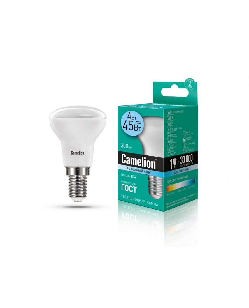 Camelion LED4-R39/845/E14 (Эл.лампа светодиодная 4Вт 220В)