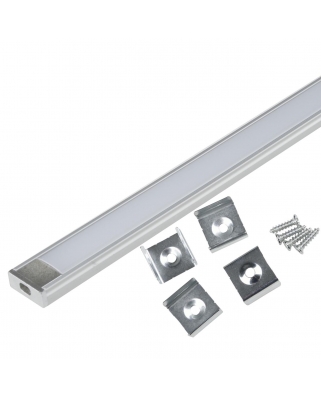 UFE-K02 SILVER/FROZEN 200 POLYBAG Накладной алюминиевый профиль с матовым рассеивателем, 200 см. 2 з