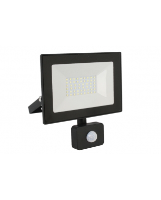 Ultraflash LFL-5002S C02 черный (LED прожектор с датчиком, 50 Вт, 230В, 6500К)