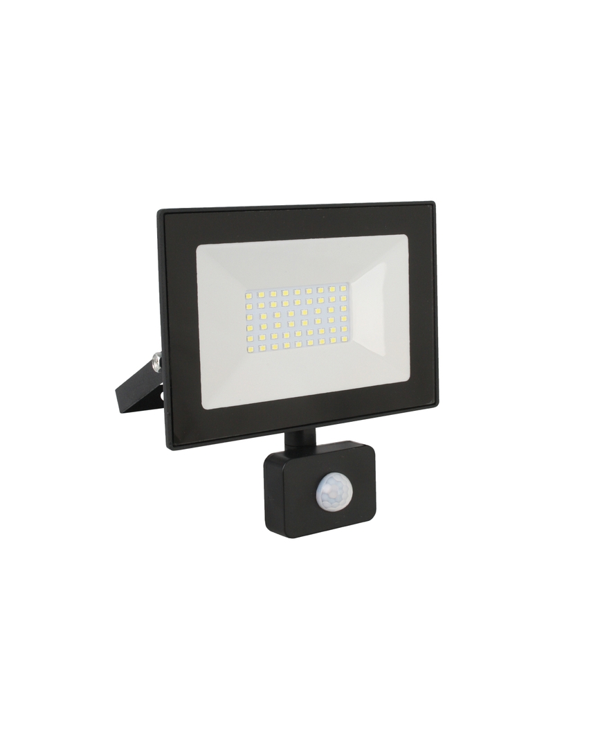Ultraflash LFL-5002S C02 черный (LED прожектор с датчиком, 50 Вт, 230В, 6500К)