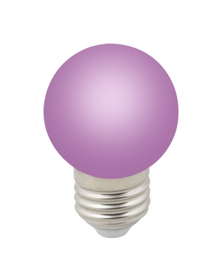 Uniel LED-G45-1W/PURPLE/E27/FR/С Лампа декоративная светодиодная. Форма "шар",матовая.Цвет фиолетовы
