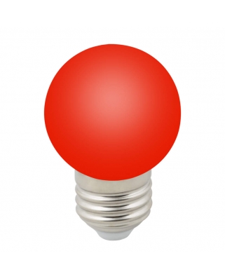 Uniel LED-G45-1W/RED/E27/FR/С Лампа декоративная светодиодная. Форма "шар", матовая. Цвет красный.