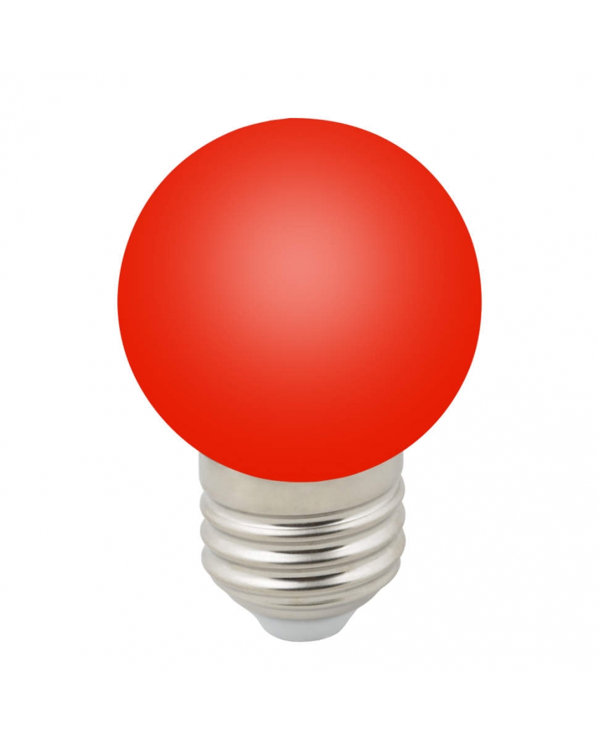 Uniel LED-G45-1W/RED/E27/FR/С Лампа декоративная светодиодная. Форма "шар", матовая. Цвет красный.