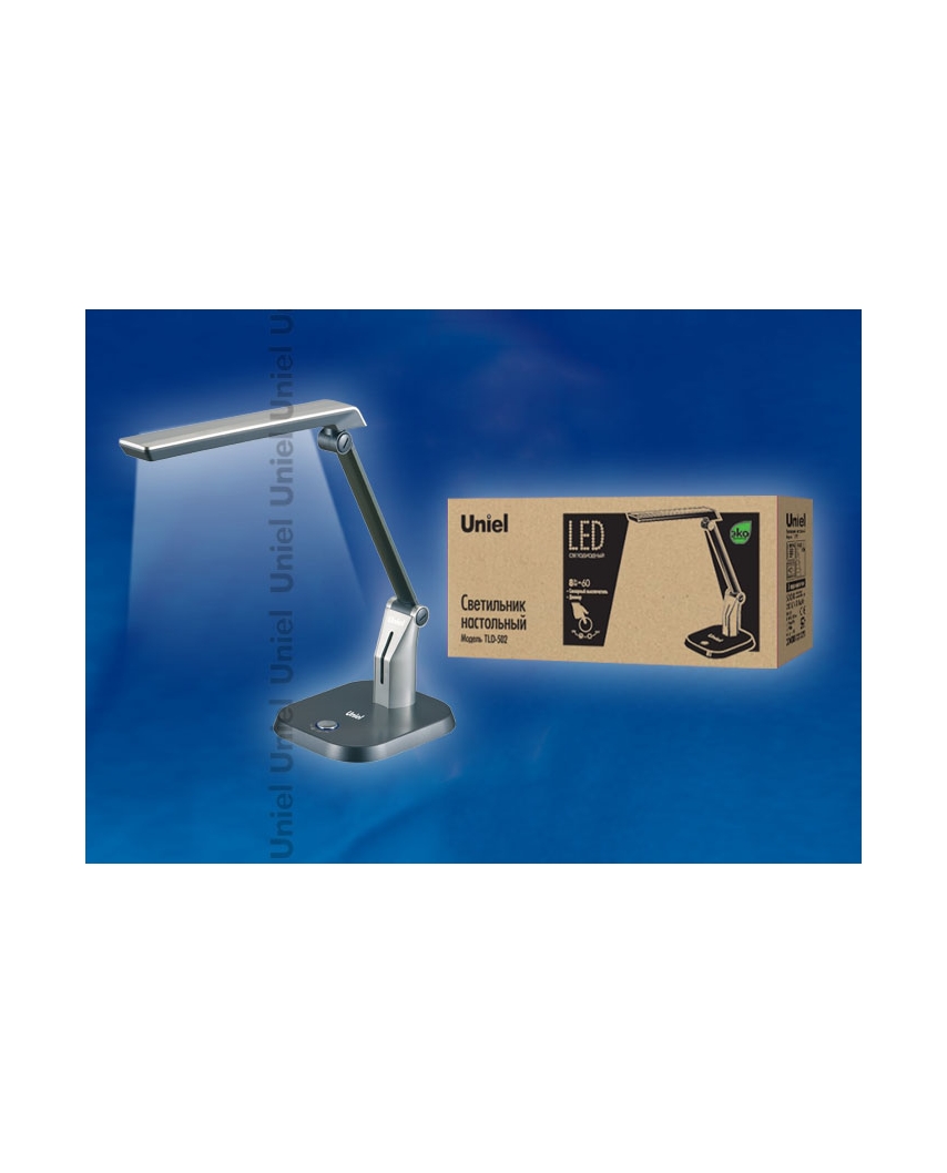 Uniel TLD-502 Silver/Светильник настольный LED/546Lm/5000K/С димером/Цвет-серебристый, шк 469048502 