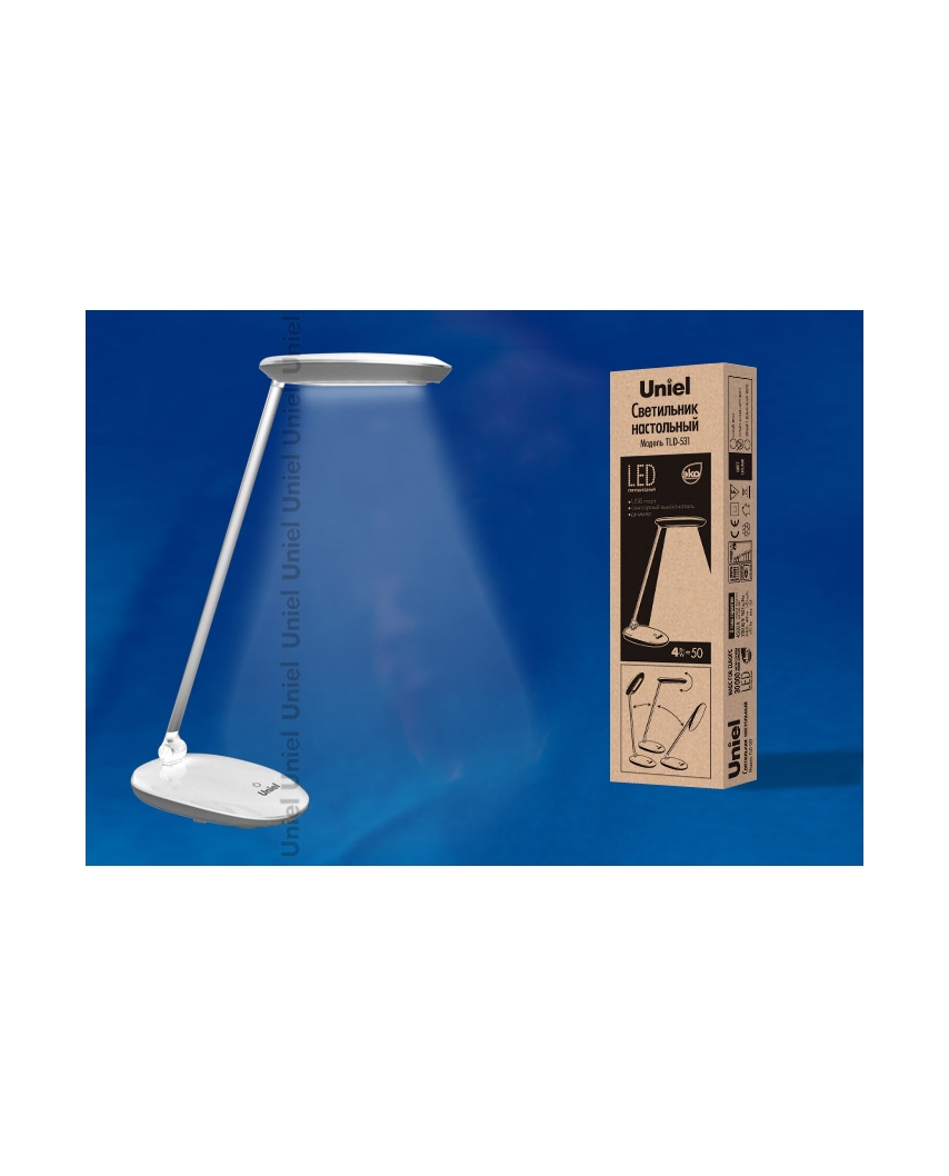 Uniel TLD-531 Grey-White/4W/LED/400Lm/4500K/Dimmer Сенсорный выключатель. Диммер серый белый