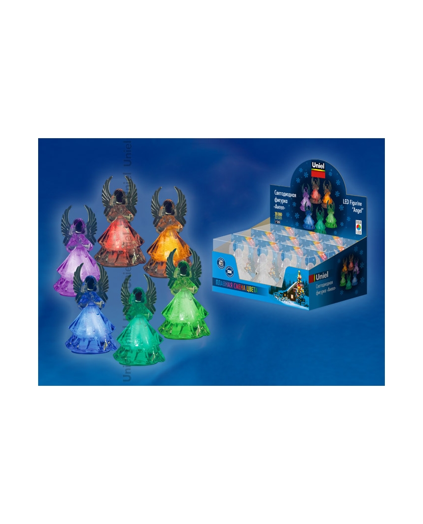 Uniel ULD-F602 RGB ANGEL SET12 Фигурка светодиодная на батарейке «Ангел», в составе набора из 12 шт