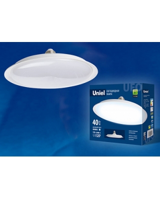 Uniel LED-U220-40W/6500K/E27/FR PLU01WH Лампа светодиодная. Форма «UFO», матовая. Дневной белый с