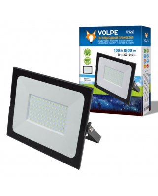 Volpe-ULF-Q513 100W/6500K IP65 220-240В BLACK Прожектор светодиодный. Дневной свет(6500К). Корпус че