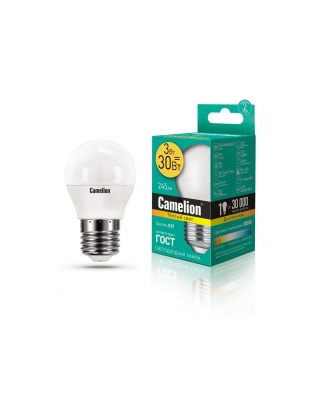 Camelion LED3-G45/830/E27 (Эл.лампа светодиодная 3Вт 220В)