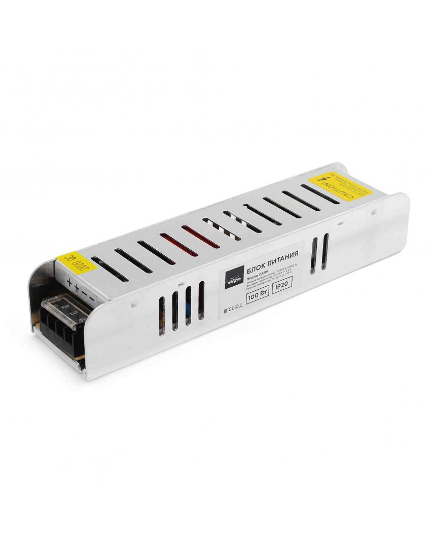 Apeyron Блок питания 24В, 100Вт, импульсный, IP20, 170-264В, 4,2А, алюм