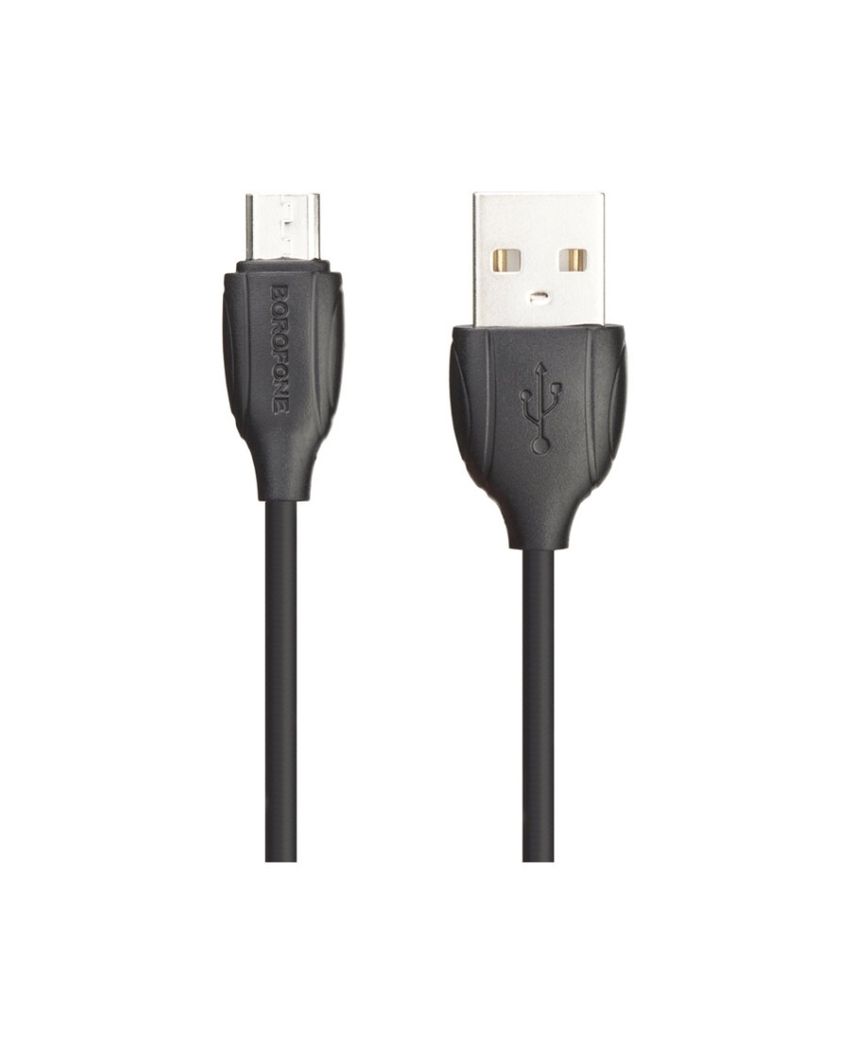 Borofone BX19 USB (m)-microUSB (m) 1.0м 2.4A силикон черный Кабель (1/648)