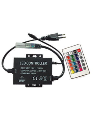 Ecola LED strip 220V RGB IR controller 1500W 6,6A для ленты 220V 16x8 IP68 с инфракрасным пультом