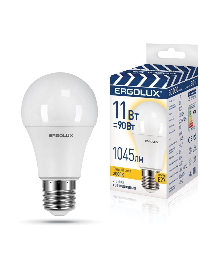Ergolux LED-A60-11W-E27-3K (Эл