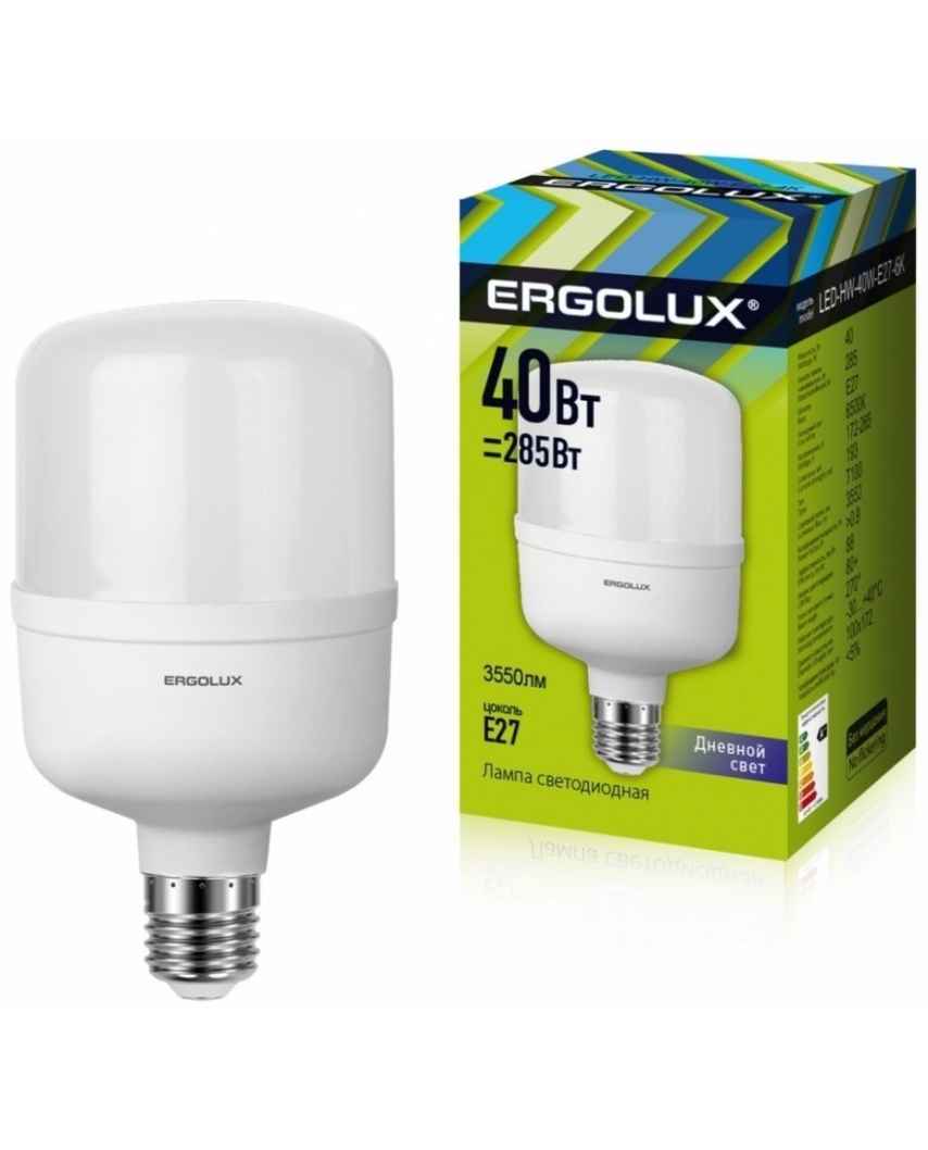 Ergolux LED-HW-40W-E27-6K серия PRO (Эл
