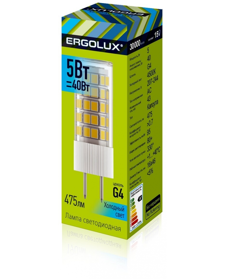 Ergolux LED-JD-5W-G4-4K (Эл