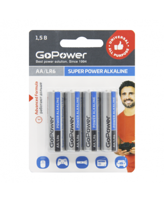 GoPower LR06 AA BL4 Alkaline 1.5V Батарейка (4/48/576)