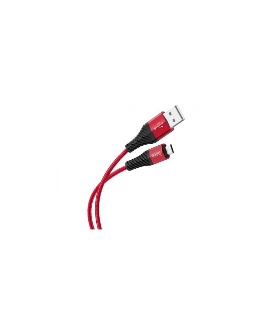 HOCO X38 USB (m)-Type-C (m) 1.0м 2.4A ткань красный Кабель (1/30/300)