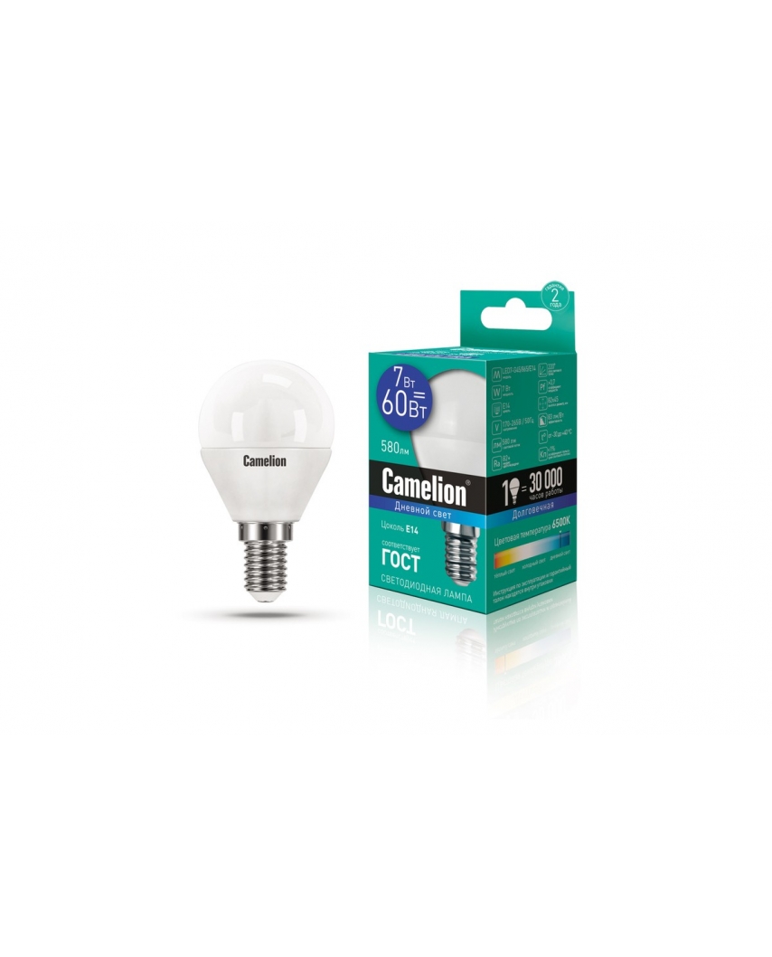 Camelion LED7-G45/865/E14 (Эл.лампа светодиодная 7Вт 220В)