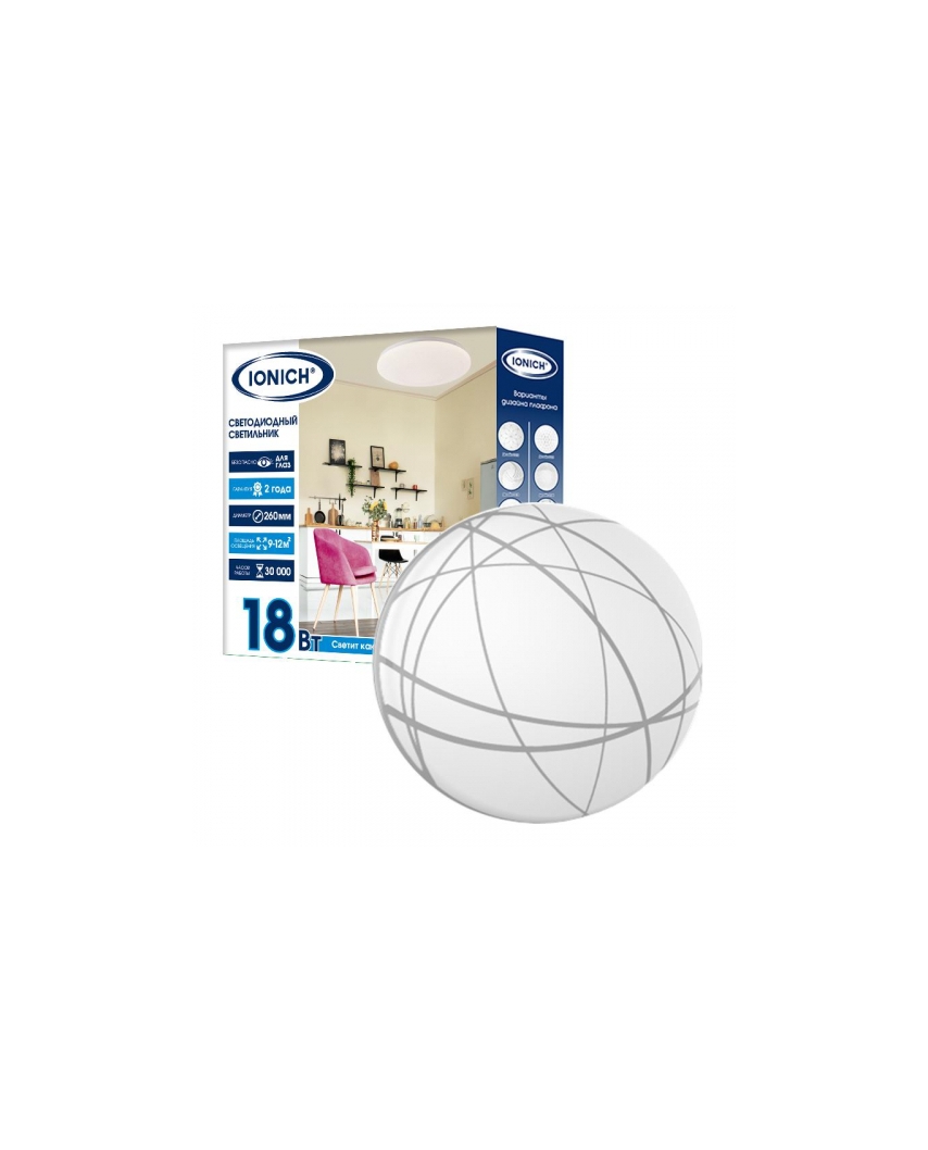 IONICH ILED-SMD2835-СПБ2220-18-1260-230-6500-260-IP20 Cветильник LED настенно-потолочный