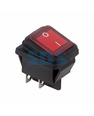 REXANT Выключатель клавишный 250V 15A (4c) ON-Off красный с подсветкой влагозащита (10/10) 36-2360